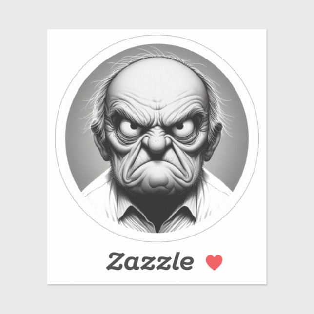 Sticker "Milton the Angry Old Man" Vinyl (Feuille)