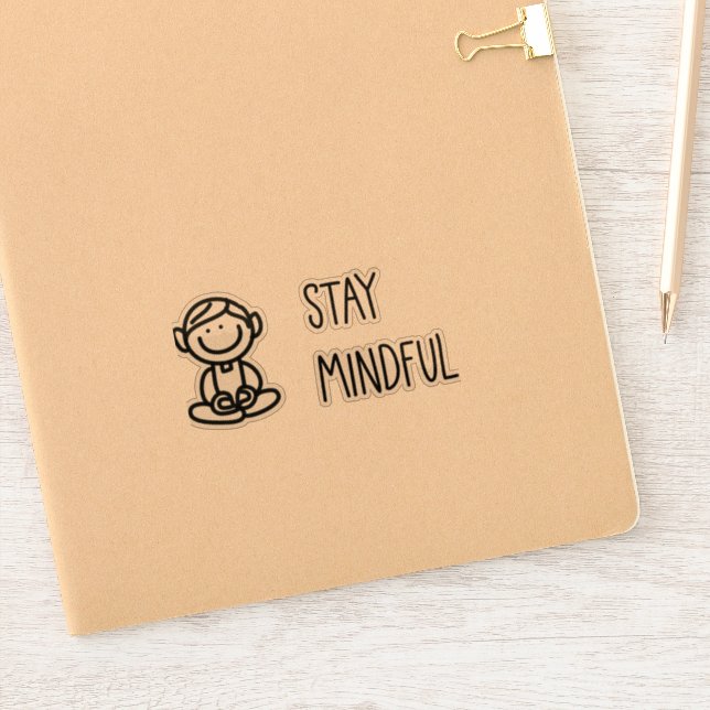 Sticker Mindfulness mignonne Noir et Blanc (Carnet)