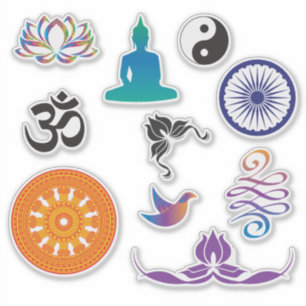 Sticker Mindfult et symboles bouddhistes