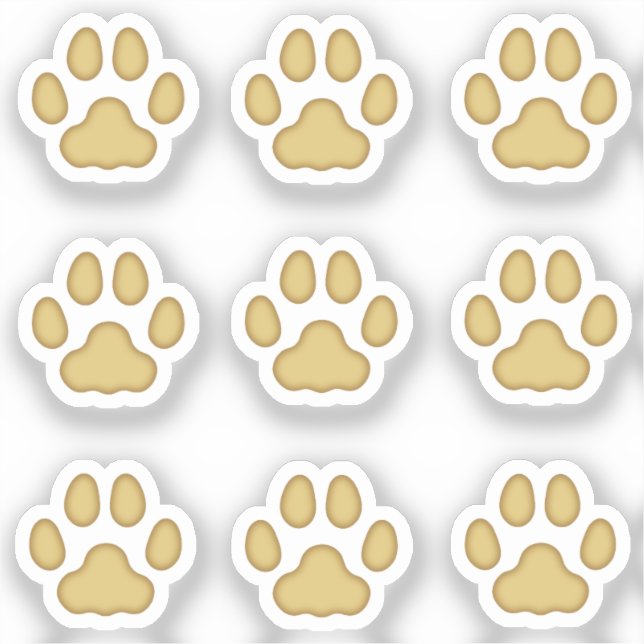 Sticker Mini Empreintes de pattes Chat Tan Animal Tracks S (Recto)