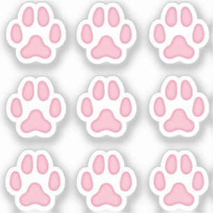 Sticker Mini Empreintes de pattes Chiens Pink Animal Track