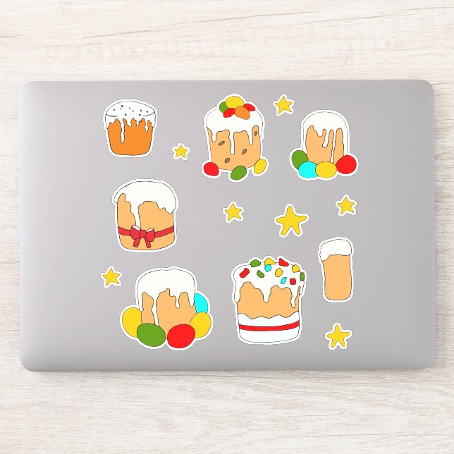 Sticker Mini mignon Happy Fleurs de Pâques dessin animé St (Ordinateur)