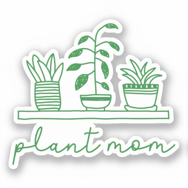 Sticker Mini Plante Maman mignonne Plante (Recto)