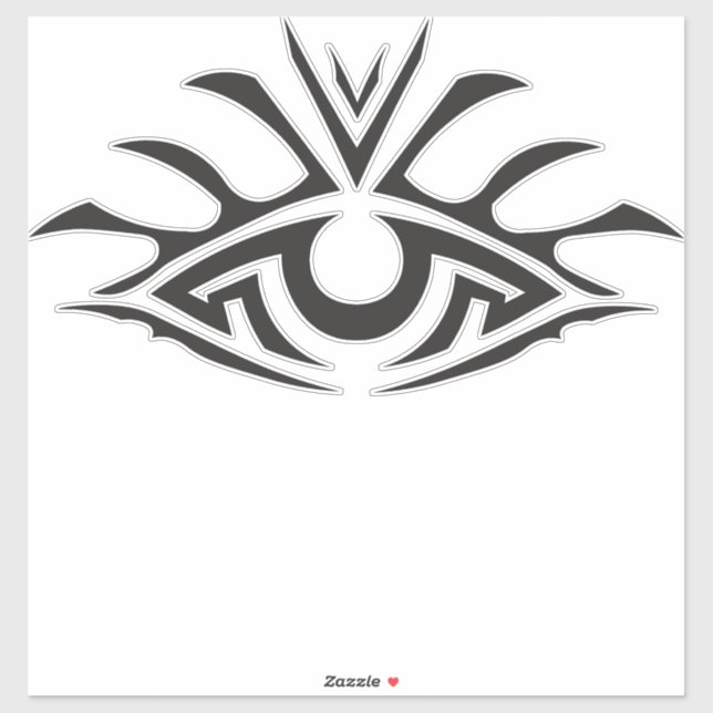 Sticker Minimal Black Ink Tattoo Style Artwork (Feuille)