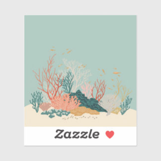 Sticker Minimalist Coral Reef Painting Collection