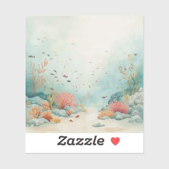 Sticker Minimalist Coral Reef Painting Collection 🌍✨ (Feuille)