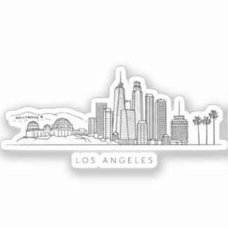 Sticker Minimalist Los Angeles Skyline Illustration