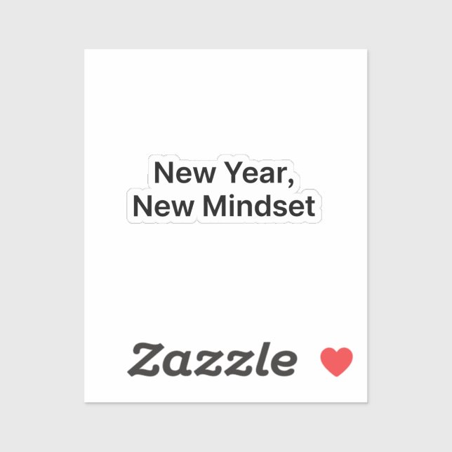 Sticker Minimalist 'New Year, New Mindset'  Motivational  (Feuille)