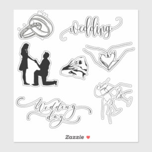 Sticker Minimaliste BLack et Mariage blanc