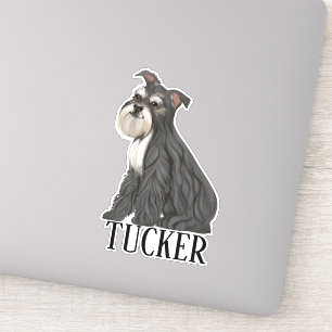 Sticker Miniture Schnauzer Nom personnalisé
