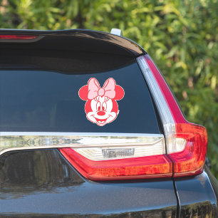 Sticker Minnie Mouse douce visage à l'arc ligne artistique