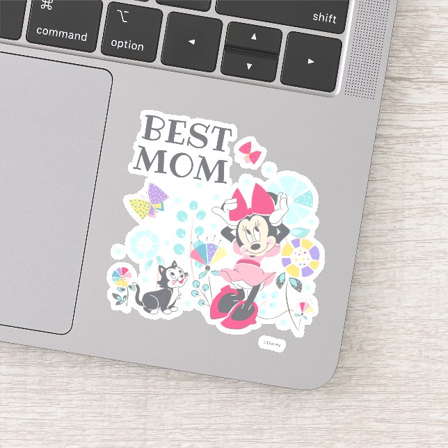 Sticker Minnie Mouse & Figaro - Bonne fête des mères (Détail)