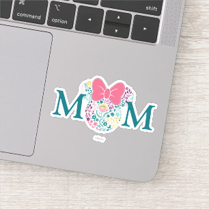 Sticker Minnie Souris Icône florale - Bonne fête des mè