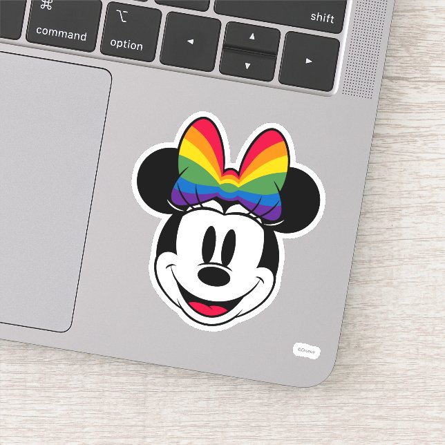Sticker Minnie Souris Portant Rainbow Bow (Détail)