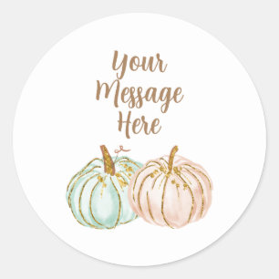 Sticker Mint and Peach Citrouille Votre message ic