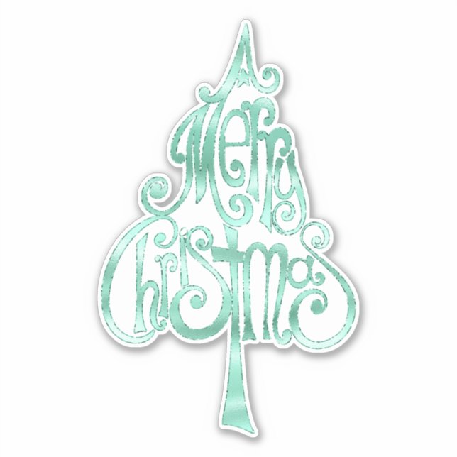 Sticker Mint Green Glam Noël (Devant)