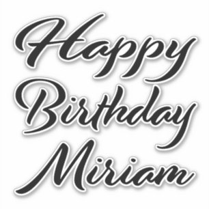 Sticker Miriam Nom Prénom Anniversaire de la Broderie noir