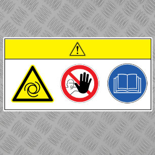 Sticker Mise en garde/équipement démarre automatiquement É