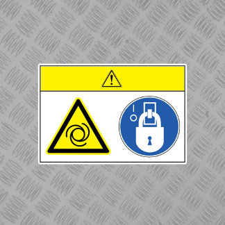 Sticker Mise en garde/équipement démarre automatiquement É