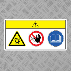 Sticker Mise en garde/équipement démarre automatiquement É