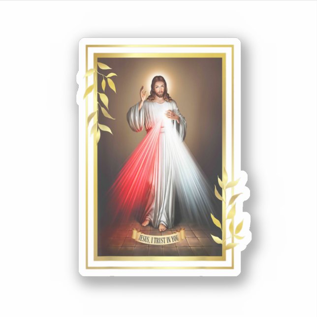 Sticker Miséricorde divine Jésus Christ Jésus Je fais conf (Devant)