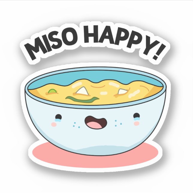 Sticker Miso Happy Funny Soup Pun (Devant)