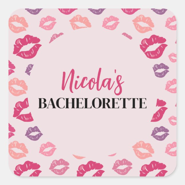 Sticker Miss Bachelorette Party Lips rose (Devant)