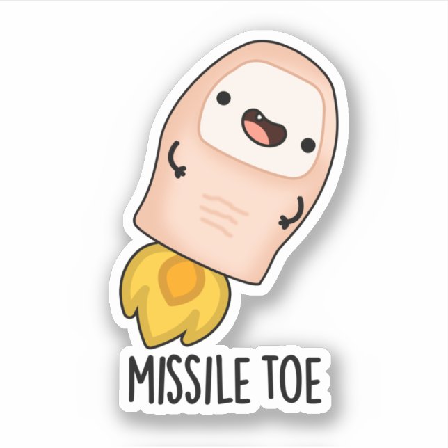 Sticker Missile Toe drôle Mistletoe Pun (Devant)