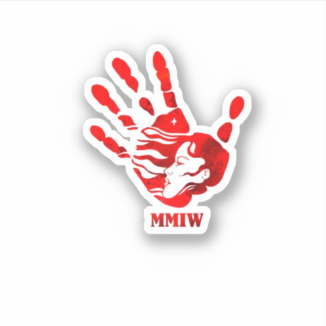 Sticker Mmiw rouge main (Devant)