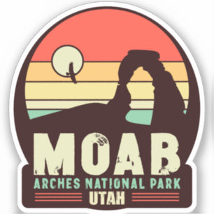 Sticker Moab Utah Vintage Desert Sunset Retro Souvenir 60s