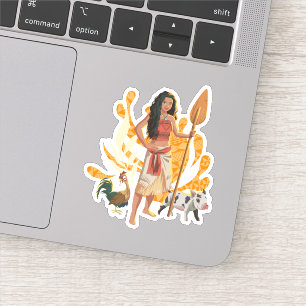 Sticker Moana Live Action Wayfinder Pua Heihei Graphique