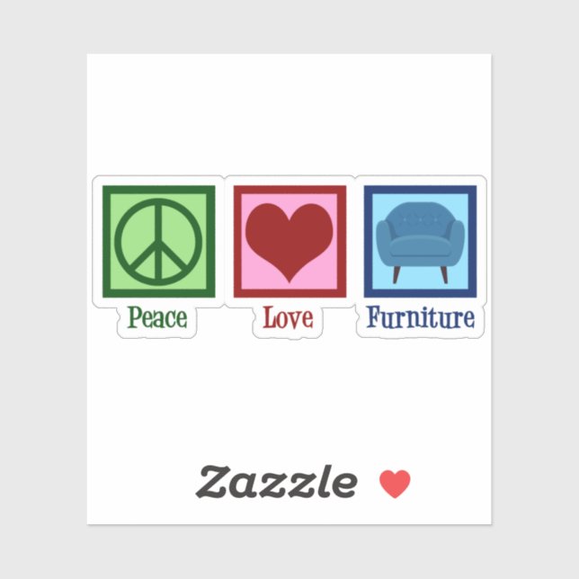 Sticker Mobilier Peace Love (Feuille)