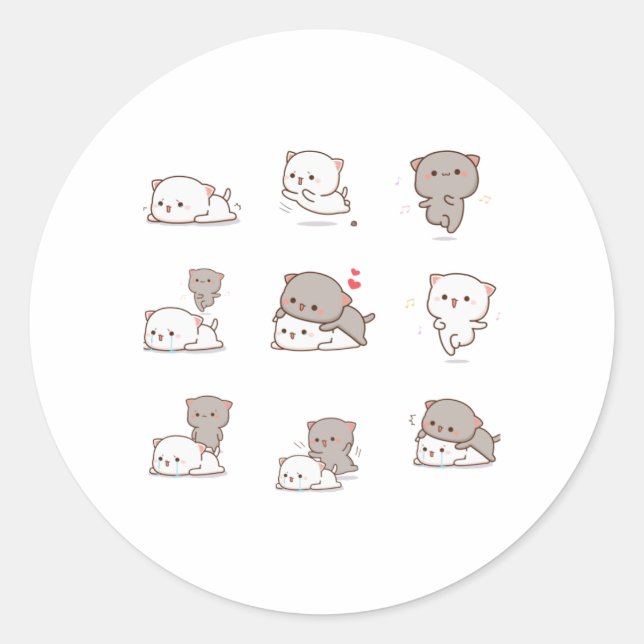 Sticker Mochi Peach Cat Pack (Devant)