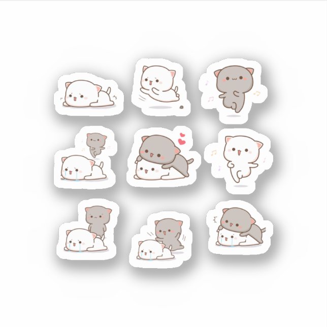 Sticker Mochi Peach Cat Pack (Devant)