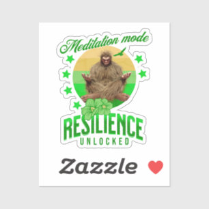 Sticker Mode Méditation : Résilience Débloquée Drôle Bigfo
