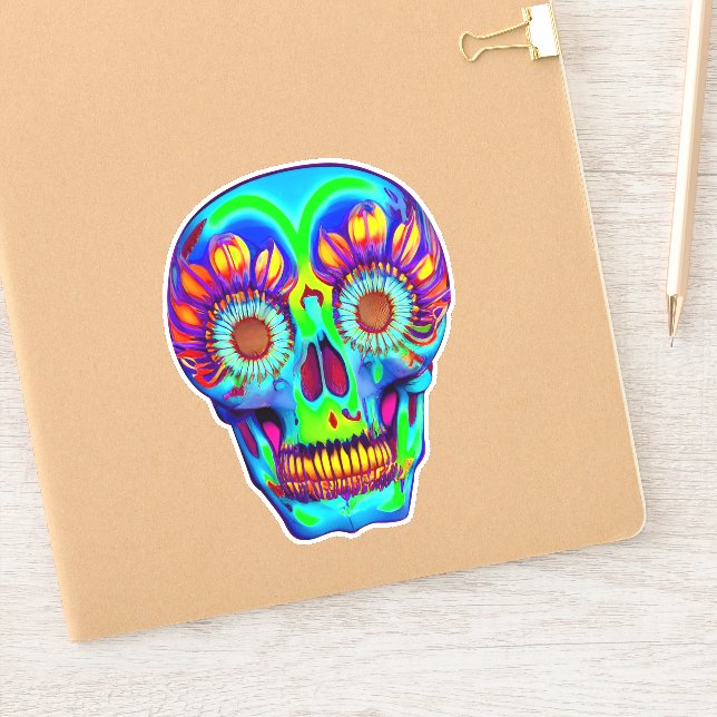 Sticker Modèle crâne coloré (Carnet)