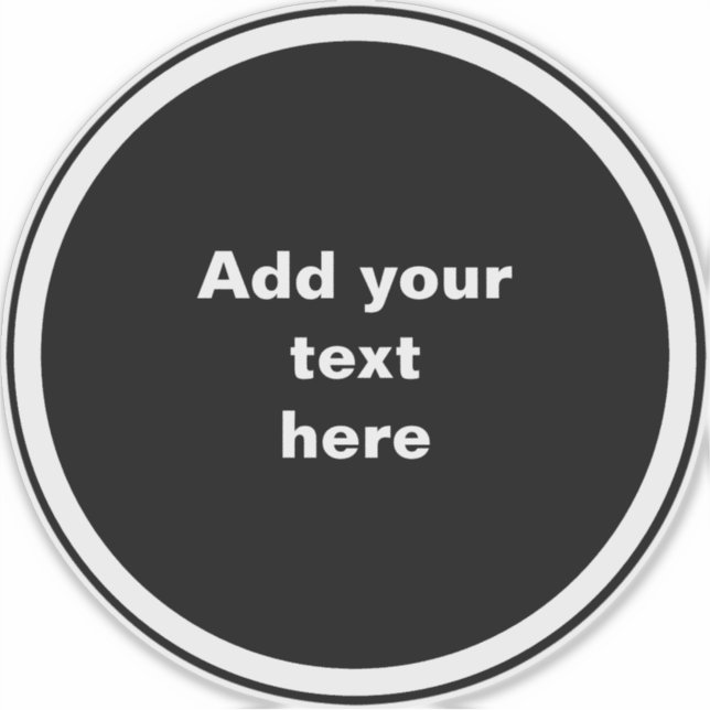 Sticker Modèle de cercle noir avec cadre de cercle blanc,  (Devant)