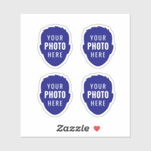 Sticker Modèle de photo de visage personnalisé amusant