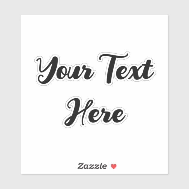Sticker Modèle de texte simple en écriture cursive noire (Feuille)