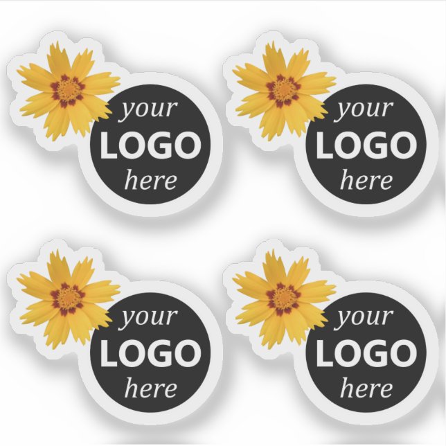 Sticker Modèle d'image du logo du tournesol à fleurs jaune (Devant)