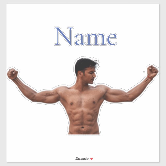 Sticker Modèle Fitness Homme Thunder_Cove (Feuille)