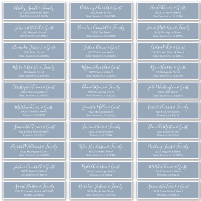 Sticker Modern Chic Script Mariage Nom d'hôte Adresse (Devant)