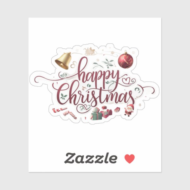 Sticker Modern elegant  typography happy christmas  (Feuille)