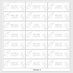Sticker Modern Plum Purple Script Botanique Adresse d'invi