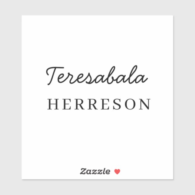 Sticker Modern Script Stylish Monogram Design (Feuille)