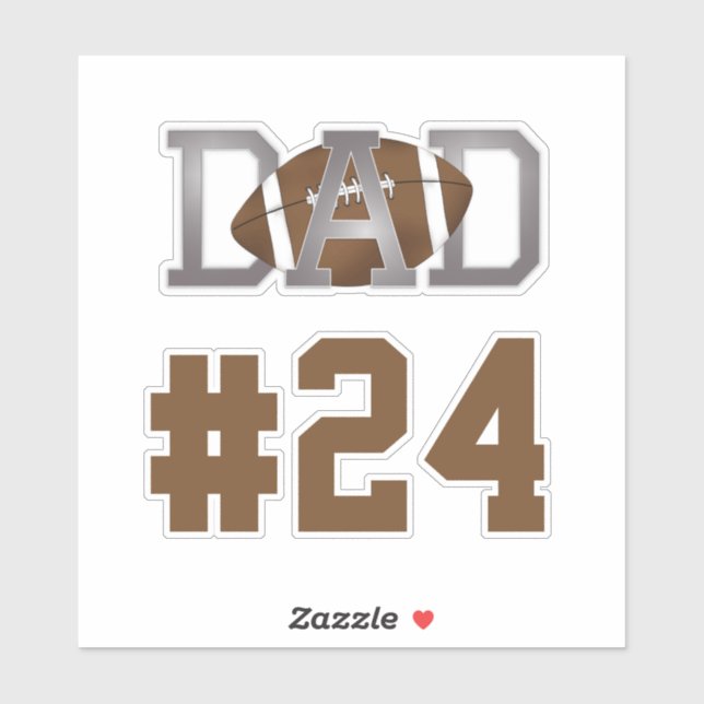 Sticker Modern Simple Football Papa Classic Player Numéro (Feuille)