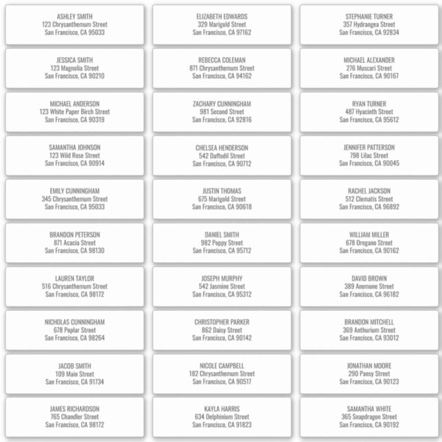 Sticker Modern + Simple Mariage Nom d'hôte Adresse (Devant)