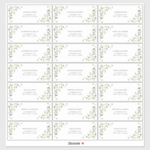 Sticker Modern Summer Fleur sauvage Mariage Adresse d'invi