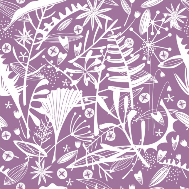 Sticker Moderne Botatanique Floral Purple (Devant)