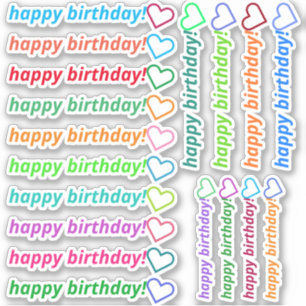 Sticker Moderne "joyeux anniversaire !" + Forme du contour